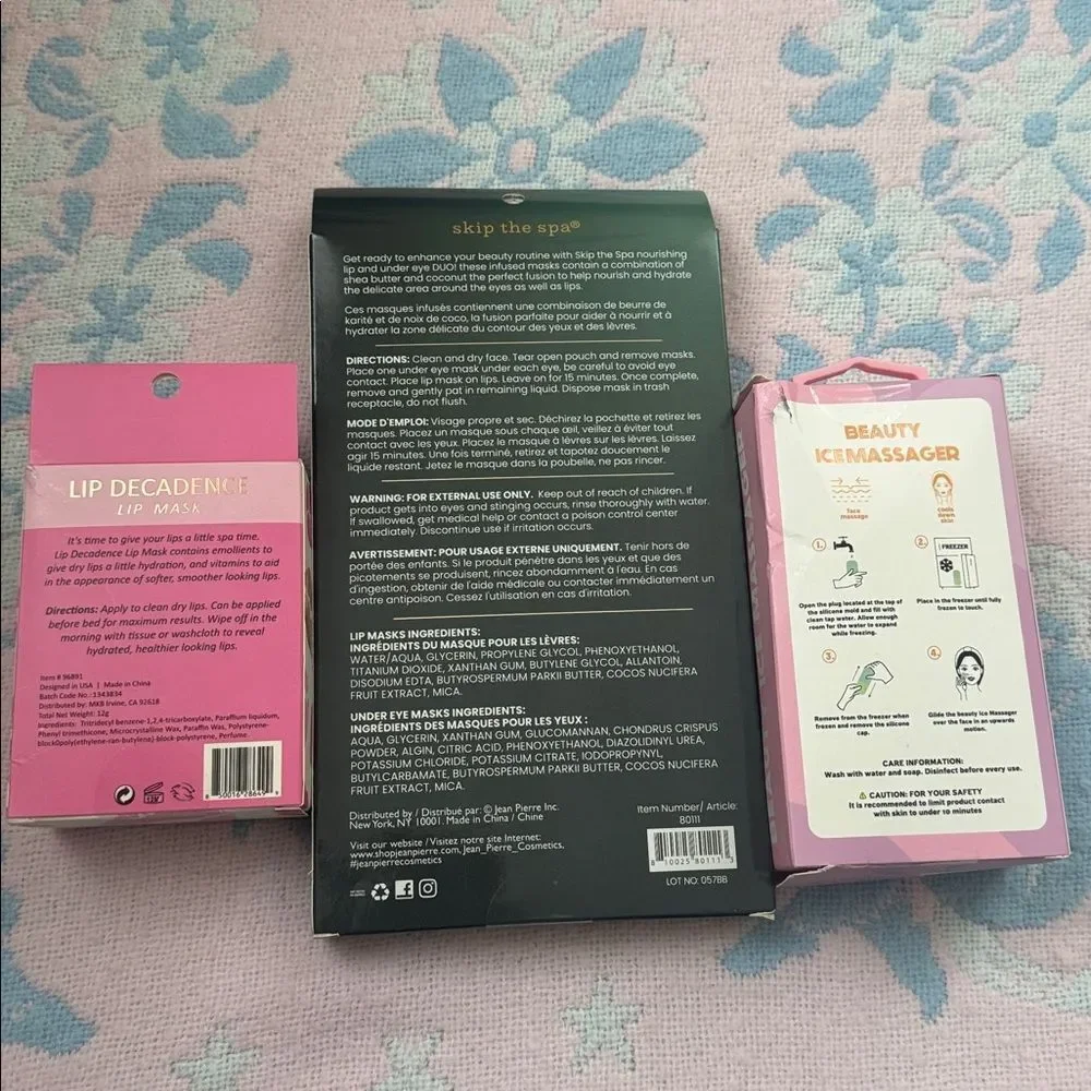 NWT Beauty Lot - 12 pc Lip and Eye Mask Set - Lip Mask & Ice Massager